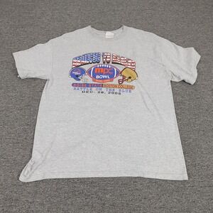 Vintage Boise State Broncos Shirt Mens Large Gray NCAA Football Hanes MPC Bowl